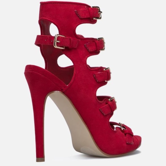 Rosselyn Red Heeled Sandal - Picture 3 of 11